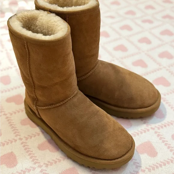 UGG Women's Classic II Chestnut Suede Shearling Mid-Calf Boots - Picture 7 of 7